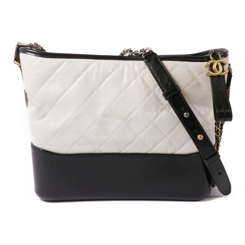 CHANEL 牛皮皮革Gabrielle Medium鏈帶肩背袋