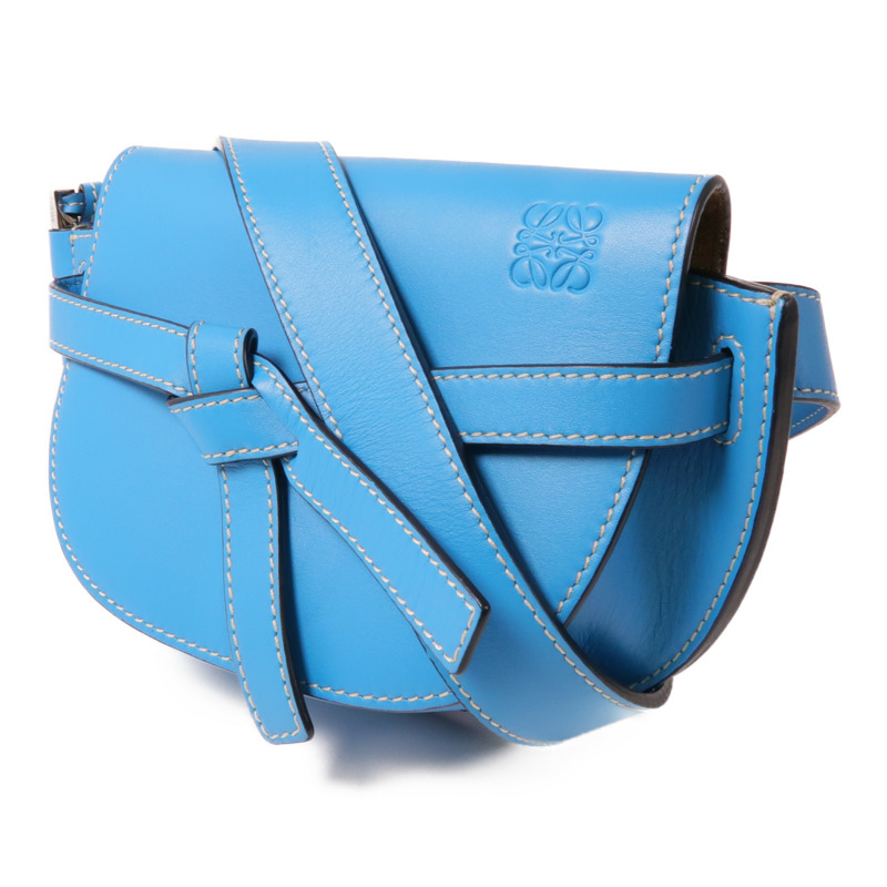 LOEWE 牛皮皮革Gate Bumbag銀扣腰包-2