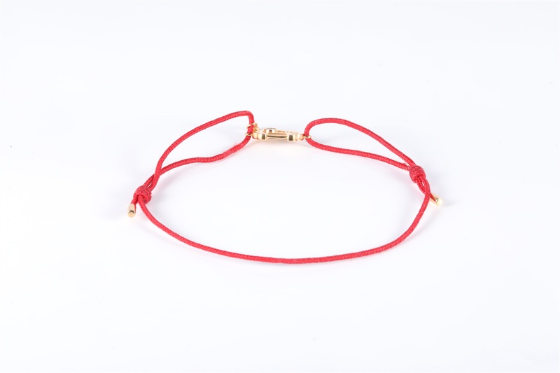 Qeelin(麒麟珠寶)  18K玫瑰金 鑽石 玫瑰金 如意鎖紅色手繩 18K-2