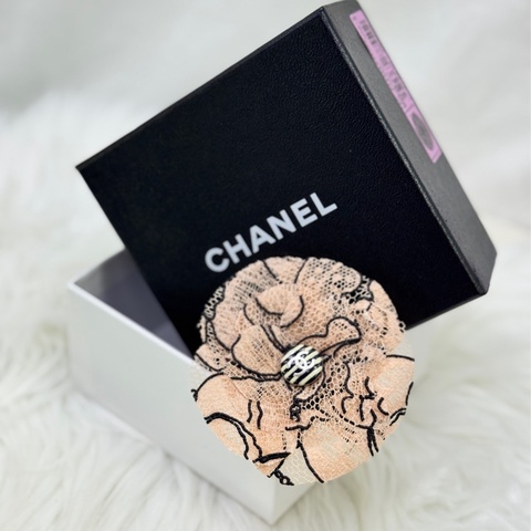 Chanel Camellia Lace Brooch