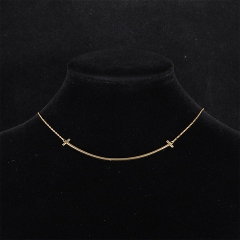 TIFFANY&CO(蒂芙尼) Tiffany T系列 18K金微笑項鏈 大號 18K黃金 項鏈 黃金