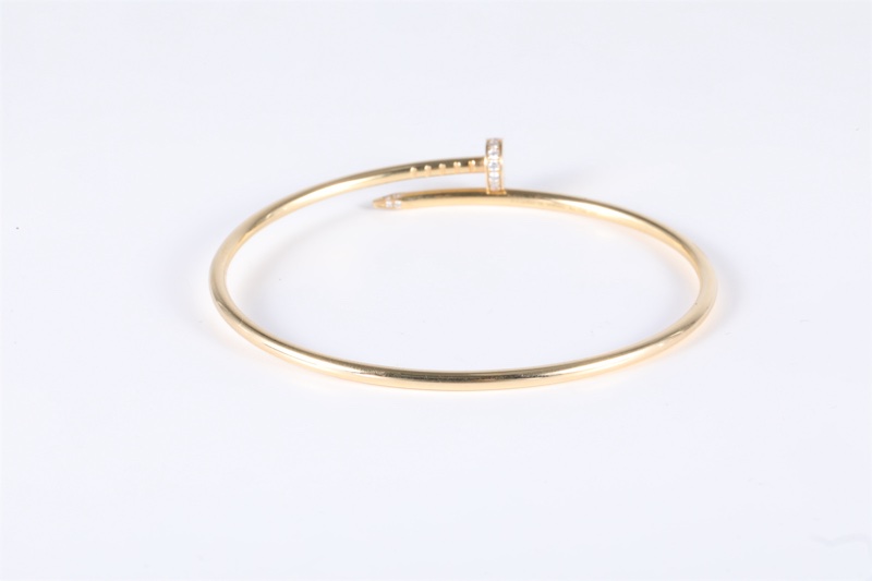 CARTIER(卡地亞) JUSTE UN CLOU 細版20鑽釘子手鐲 18K黃金/鑽石 18號 黃金 18K-2