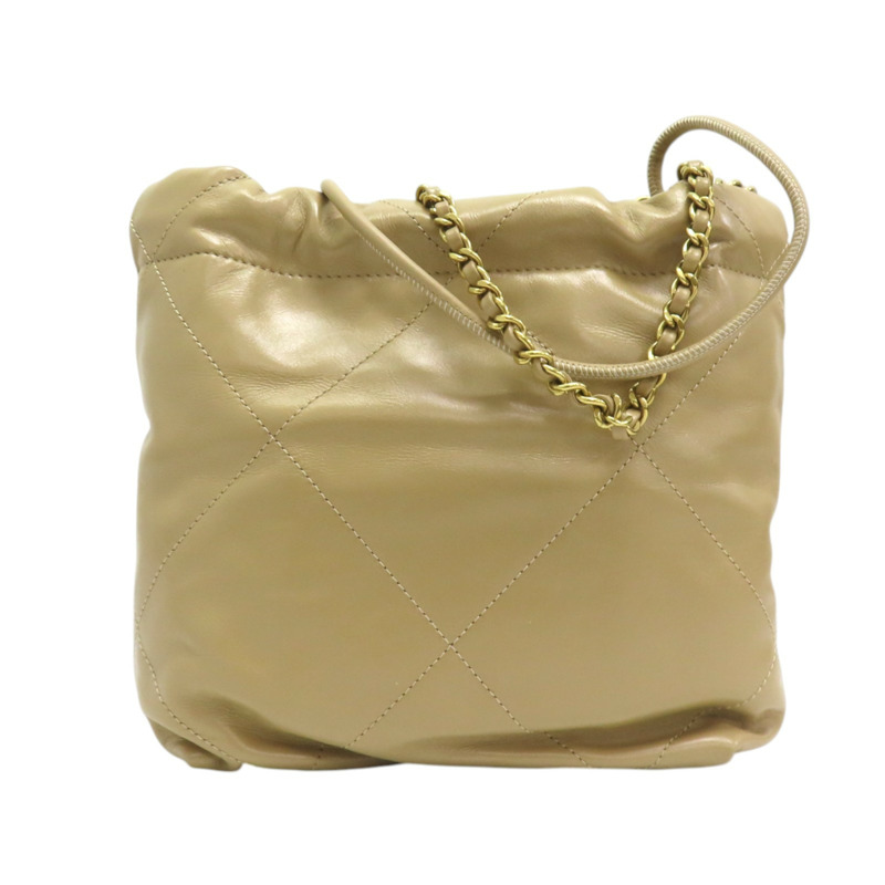 米色羊皮 CHANEL 22 MINI 兩用包 AS3980-1