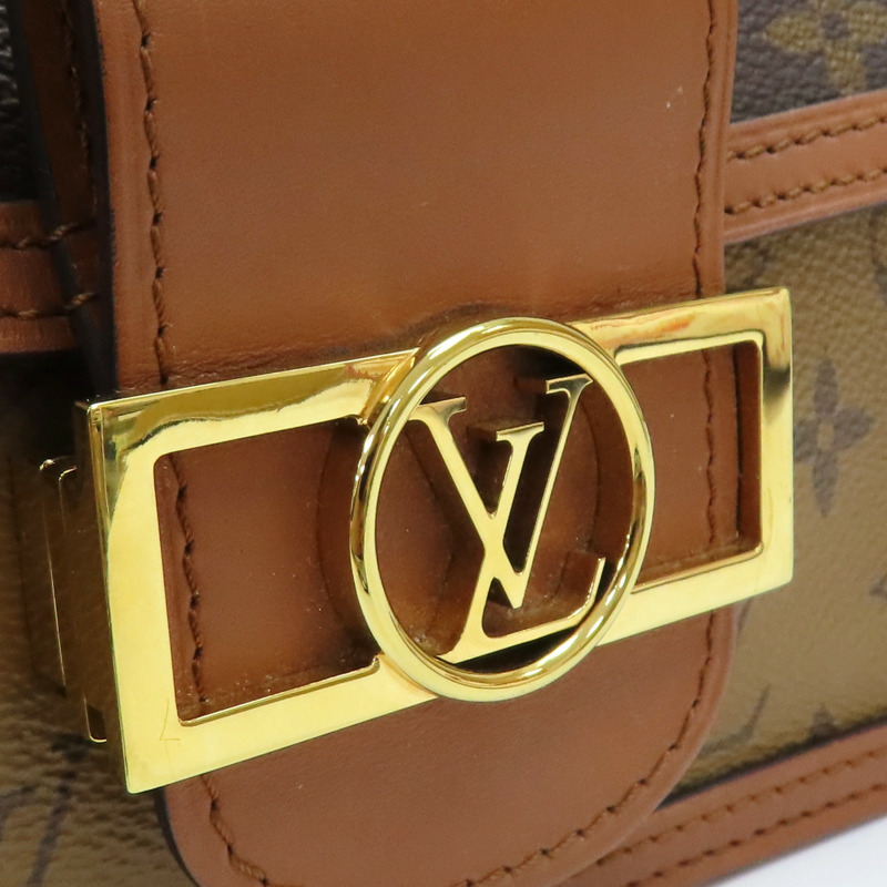 棕色 原花 帆布 Dauphine MiNi 肩背包 M45959-11