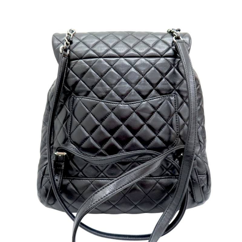 黑色 菱格紋羊皮 Urban Spirit 後背包【CHANEL 香奈兒】 A91122-1