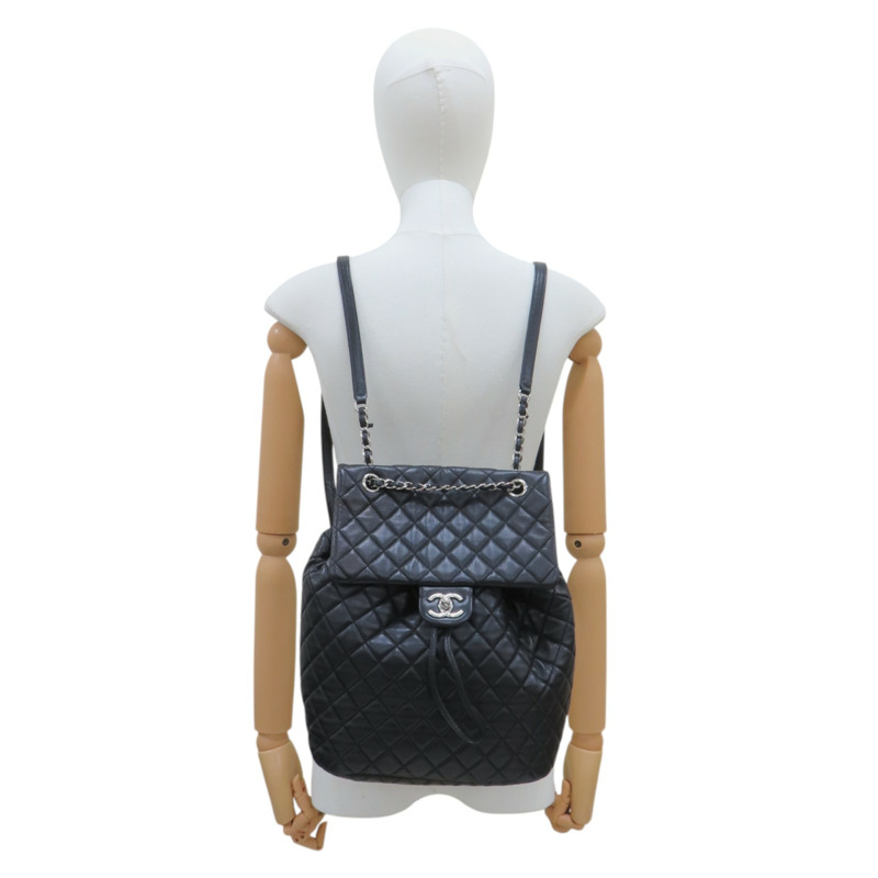 黑色 菱格紋羊皮 Urban Spirit 後背包【CHANEL 香奈兒】 A91122-11