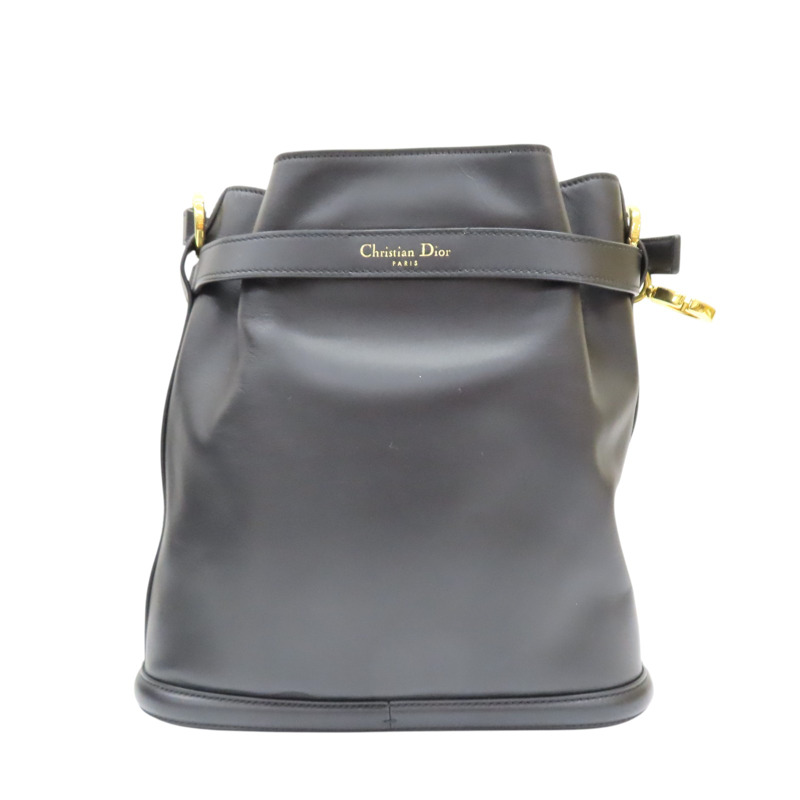 黑色 黑色 小牛皮 C'est Dior 中型包款 黑色壓印 CD 水桶包 15-NA-0263-1