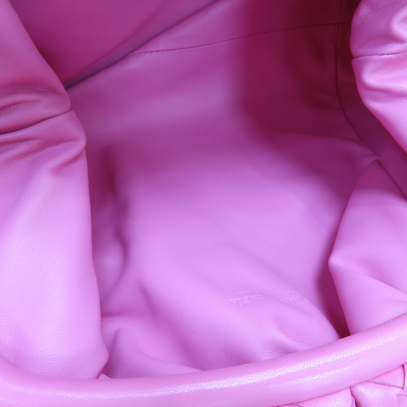 粉色 編織 羊皮 Woven Cloud 手拿包-5