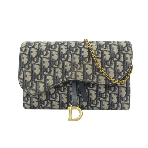 藍色 Dior Oblique 緹花 Saddle 中型 肩背包