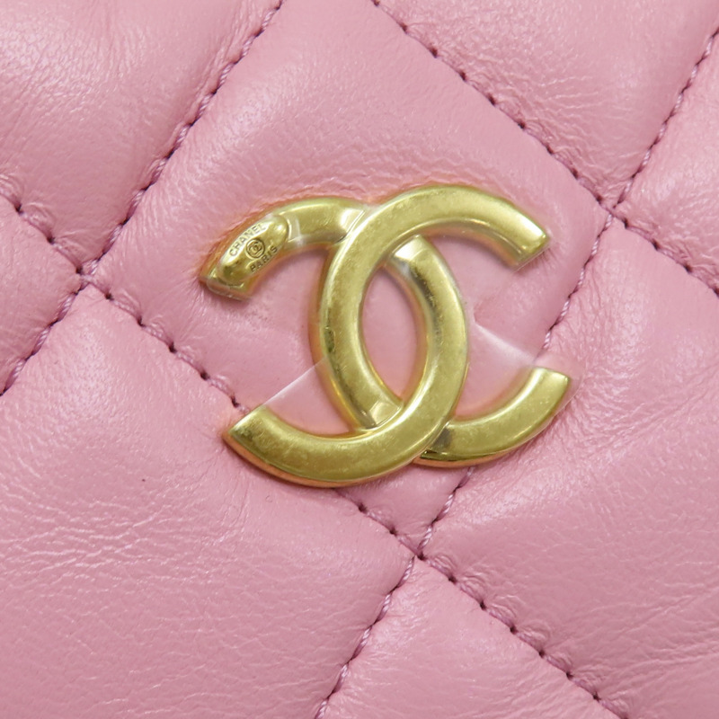 粉色 菱格紋 牛皮 鍊帶 HOBO 肩背包 AS3562-7