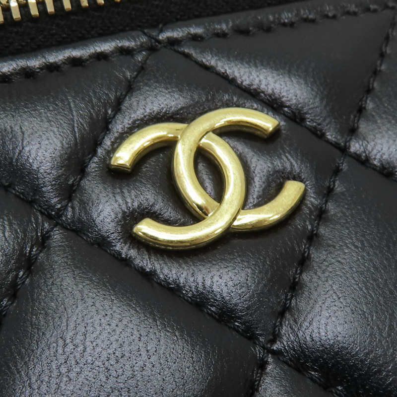 黑色 菱格紋 羊皮 Vanity Case 化妝箱 肩背包 AP1341-7