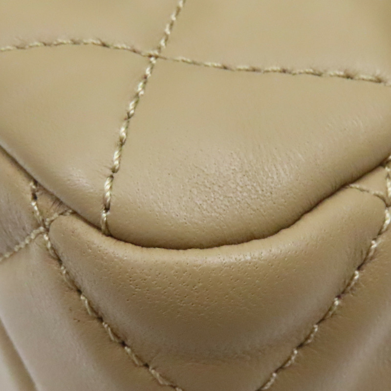 米色 菱格紋 羊皮 鍊帶 Pearl Crush 肩背包【CHANEL 香奈兒】 A35200-11