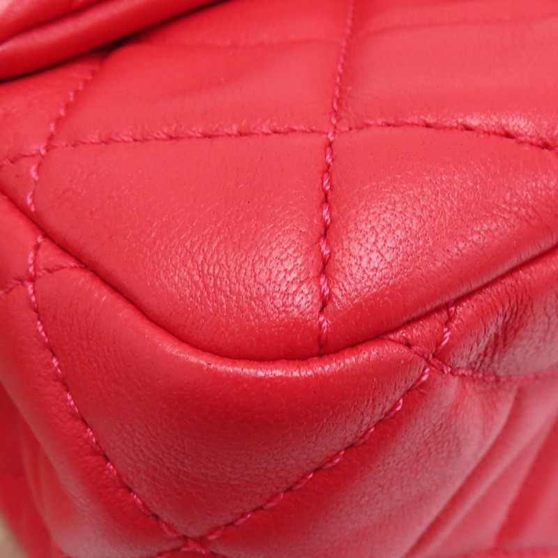 紅色 菱格紋 羊皮 鍊帶 COCO17 肩背包 A35200-11