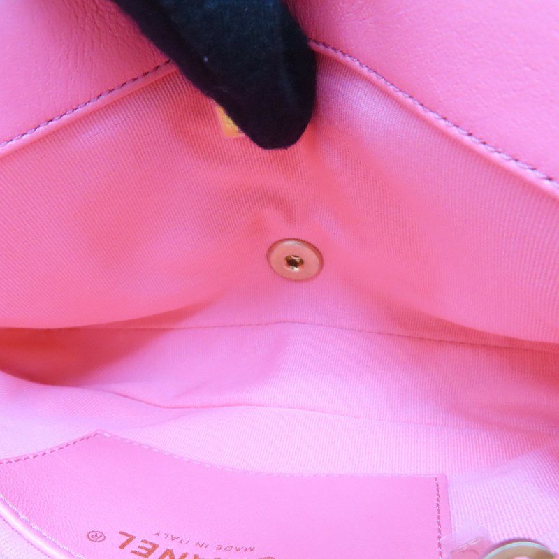 粉色 菱格紋 牛皮 鍊帶 Funky Town 肩背包 AS3214-5