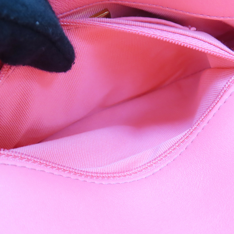 粉色 菱格紋 牛皮 鍊帶 Funky Town 肩背包 AS3214-6