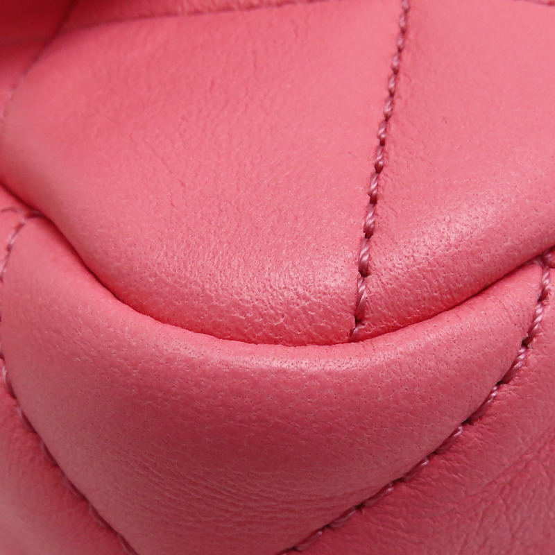 粉色 菱格紋 牛皮 鍊帶 Funky Town 肩背包 AS3214-10