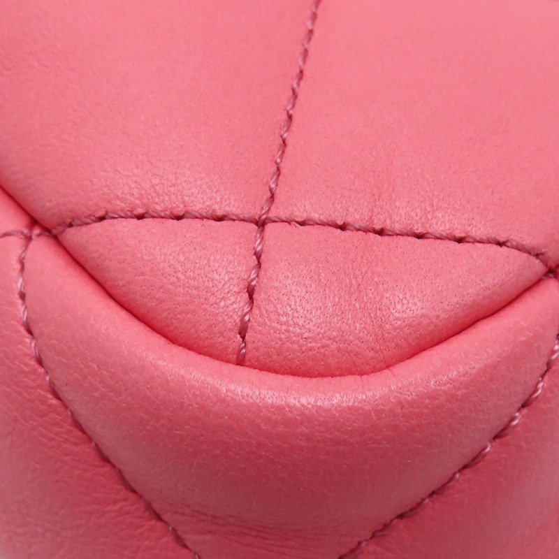 粉色 菱格紋 牛皮 鍊帶 Funky Town 肩背包 AS3214-13