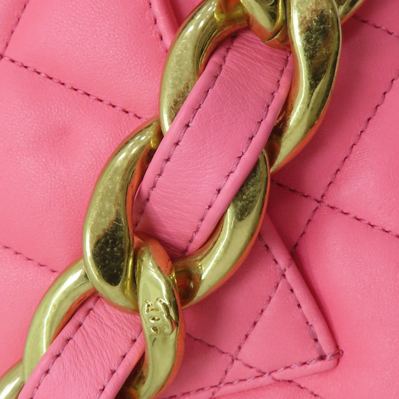 粉色 菱格紋 牛皮 鍊帶 Funky Town 肩背包 AS3214-15