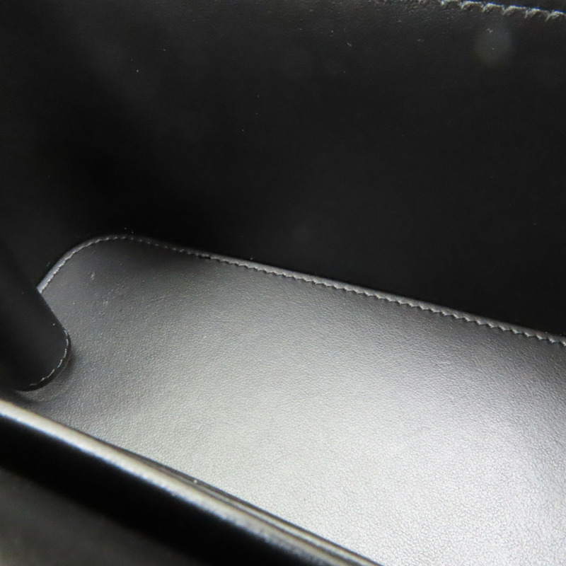 黑色 荔枝紋 牛皮 Top Handle Vanity Case 兩用包 無卡-5