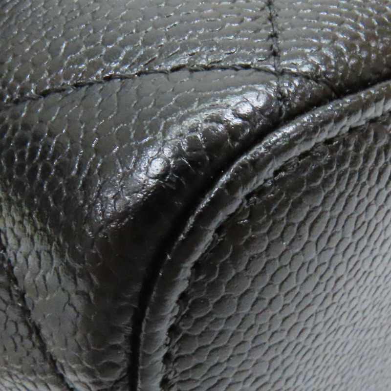 黑色 荔枝紋 牛皮 Top Handle Vanity Case 兩用包 無卡-10