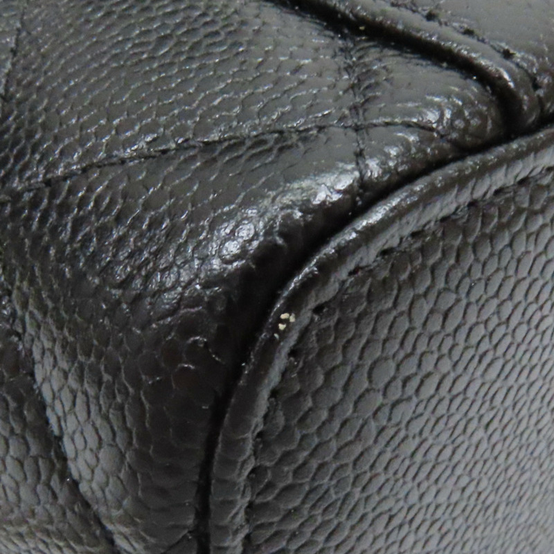 黑色 荔枝紋 牛皮 Top Handle Vanity Case 兩用包 無卡-12