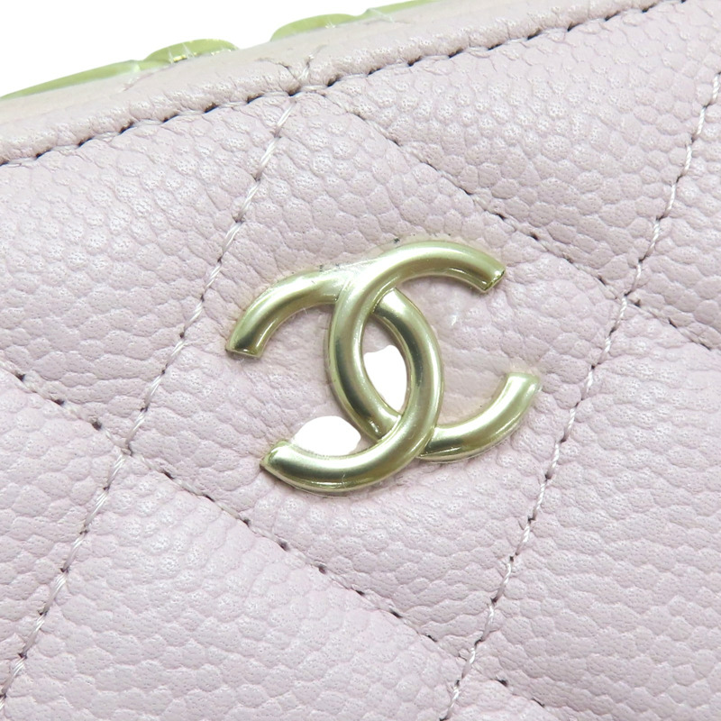 粉色 荔枝紋 牛皮 鍊帶 Top Handle Vanity Case 兩用包-6
