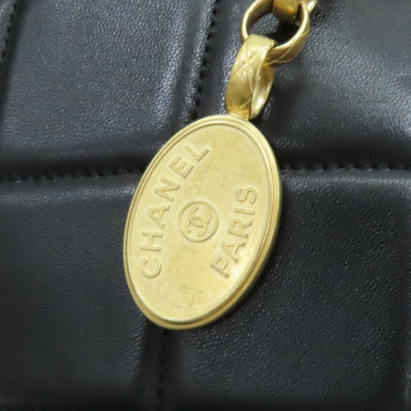 黑色 菱格紋 羊皮 鍊帶 肩背包 AS2693-14