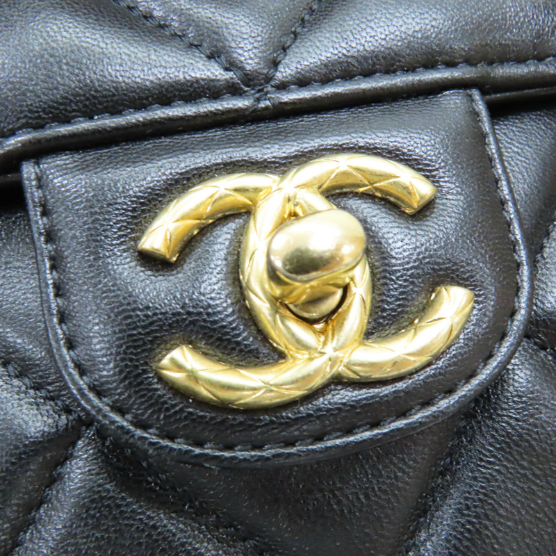 黑色 菱格紋 羊皮 鍊帶 肩背包 AS2693-15