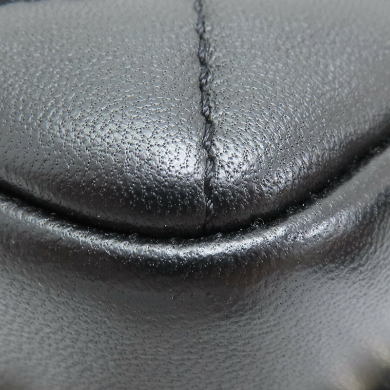 黑色 菱格紋 牛皮 珍珠 鍊帶 肩背包 AS1533-14