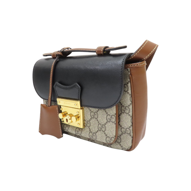 烏木色 GG PVC塗層帆布 肩背包 658487-2