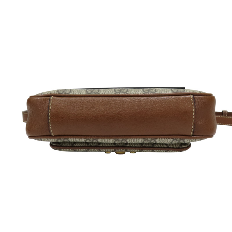 烏木色 GG PVC塗層帆布 肩背包 658487-3