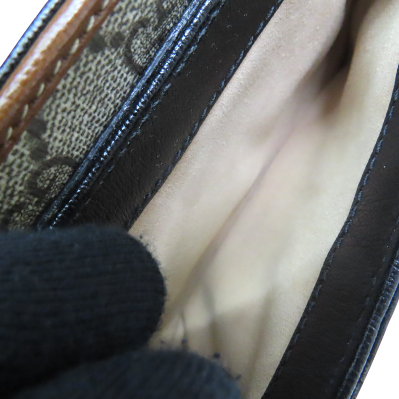 烏木色 GG PVC塗層帆布 肩背包 658487-5