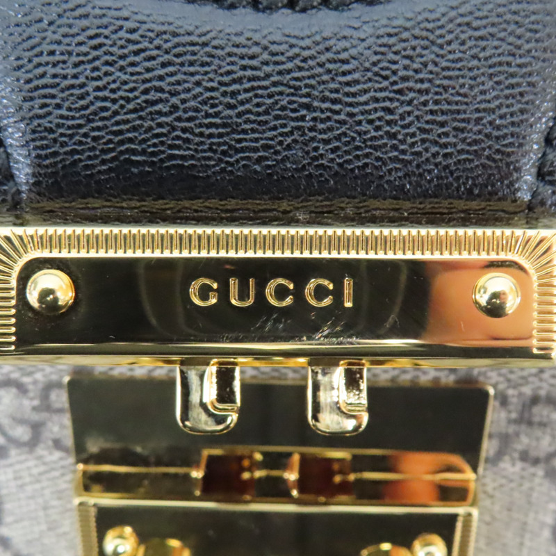 烏木色 GG PVC塗層帆布 肩背包 658487-11