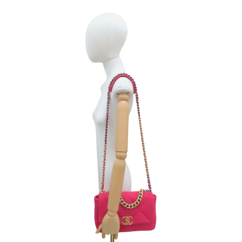 粉色 菱格紋 毛呢  鍊帶 兩用包 肩背包 AS1160-11