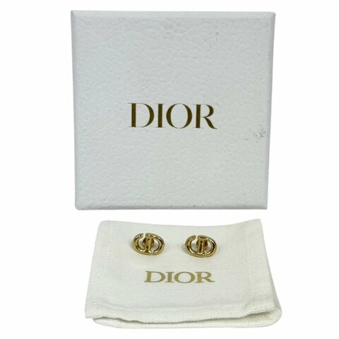 【美收精品】Dior金色CD耳環 3-116