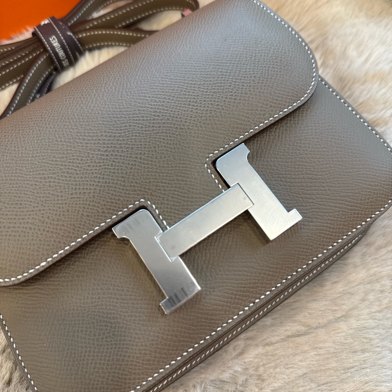 HERMES constance 19 大象灰银 epsom皮 stamp k-9