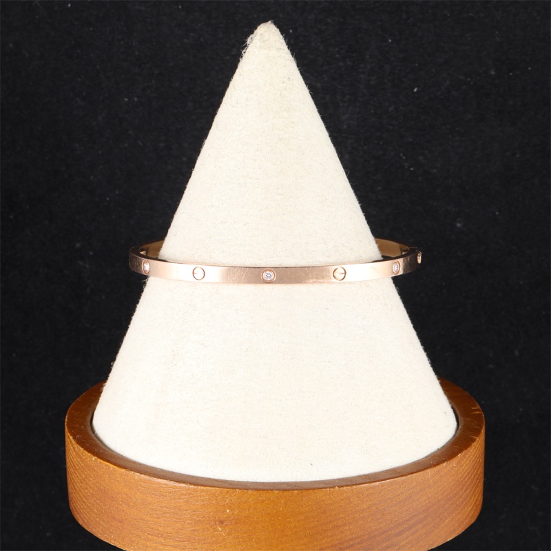 CARTIER(卡地亞) LOVE 18K金 六鑽 窄版手鐲 18K玫瑰金/鑽石 17號 玫瑰金 18K-0