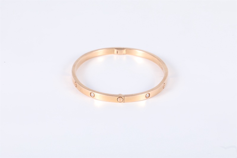 CARTIER(卡地亞) LOVE 18K金 六鑽 窄版手鐲 18K玫瑰金/鑽石 17號 玫瑰金 18K-1