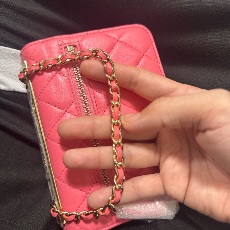 （大概8成新）CHANEL 金雙C Trendy CC 羊皮斜背包(AP1762-粉)-14