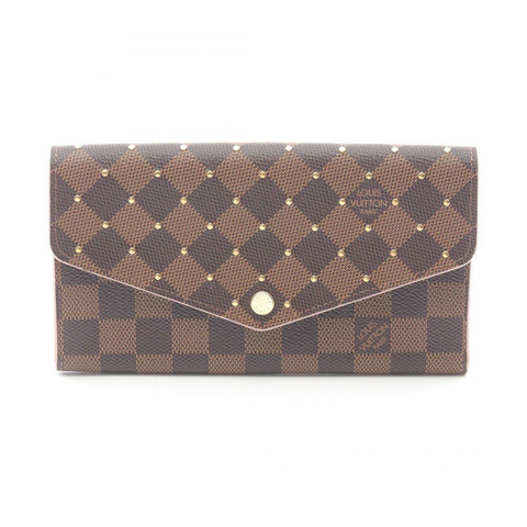 LOUIS VUITTON Portefeuille Sarah 雙折皮夾 鉚釘 N60249 Damier Ebene 二手 LV