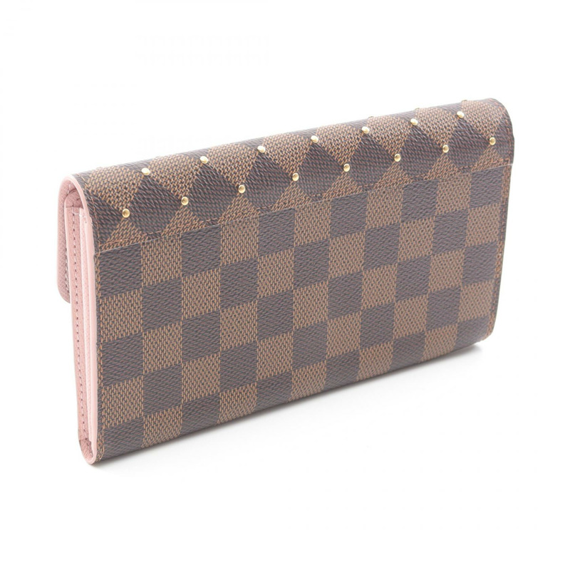 LOUIS VUITTON Portefeuille Sarah 雙折皮夾 鉚釘 N60249 Damier Ebene 二手 LV-1