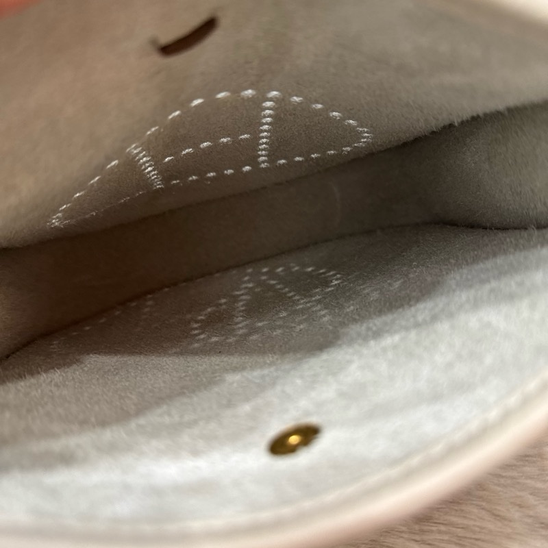 HERMES Mini Evelyne 奶昔白金stamp K-4