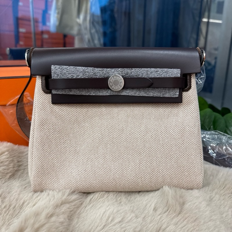 Hermes mini Herbag 烏木色銀扣 stamp K-0