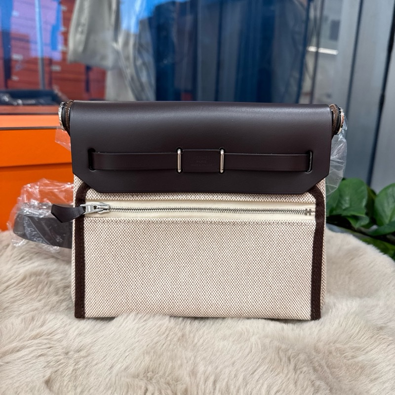 Hermes mini Herbag 烏木色銀扣 stamp K-1