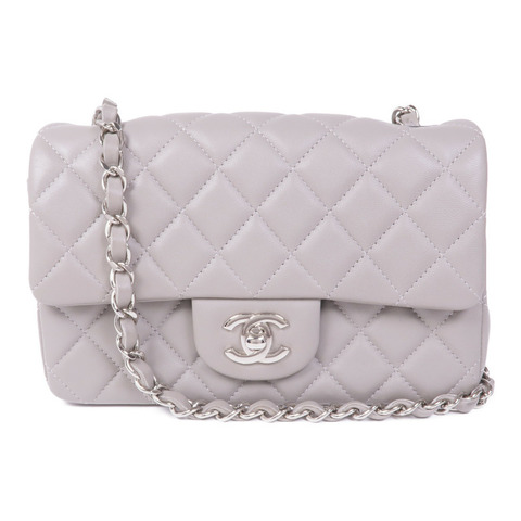 CHANEL 羊皮皮革Classic 20銀扣鏈帶肩背袋