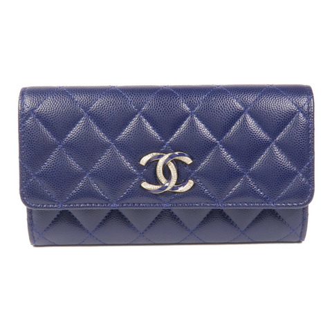CHANEL 牛皮皮革Wallet金扣長錢包
