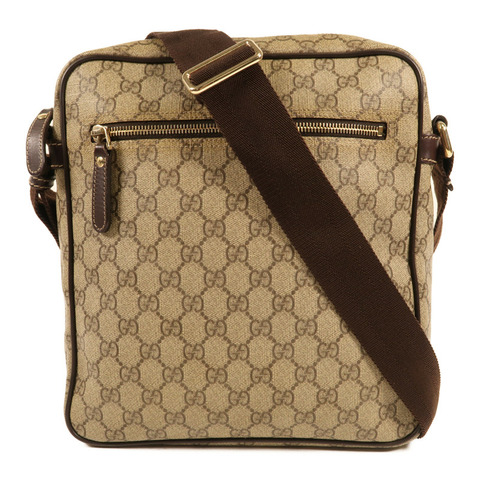 GUCCI 塗層帆布Shoulder Bag金扣肩背袋