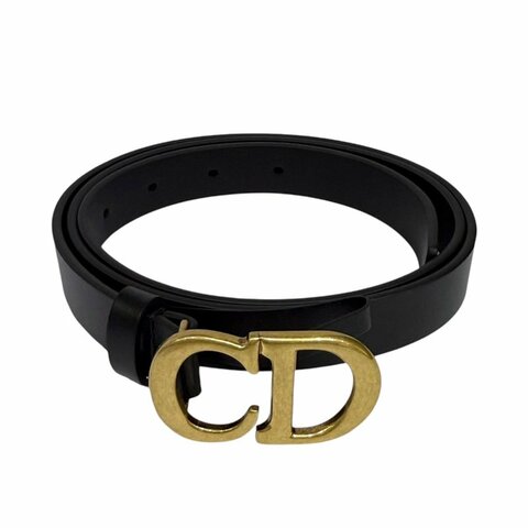 【美收精品】Dior金色LOGO黑色皮帶 3-121