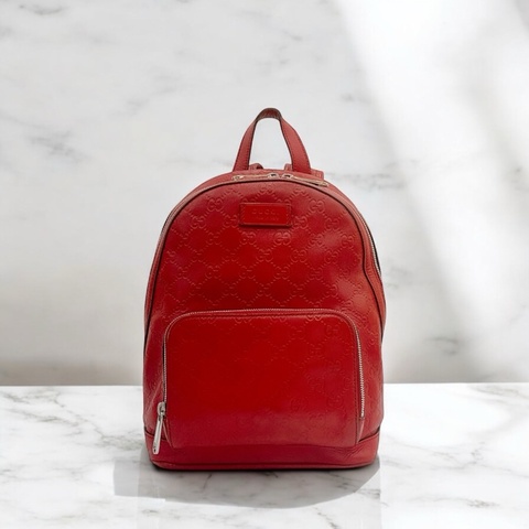 莉亞精品♡ Gucci紅色老花後背包 二手美包