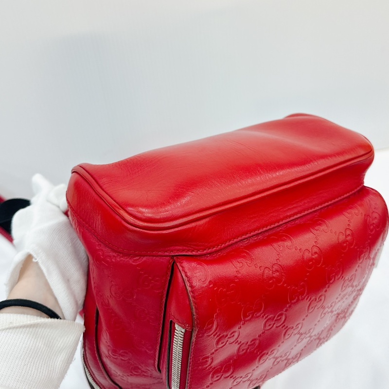 莉亞精品♡ Gucci紅色老花後背包 二手美包-8